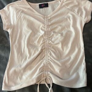 Iz Byer Cream Short Sleeve Tee